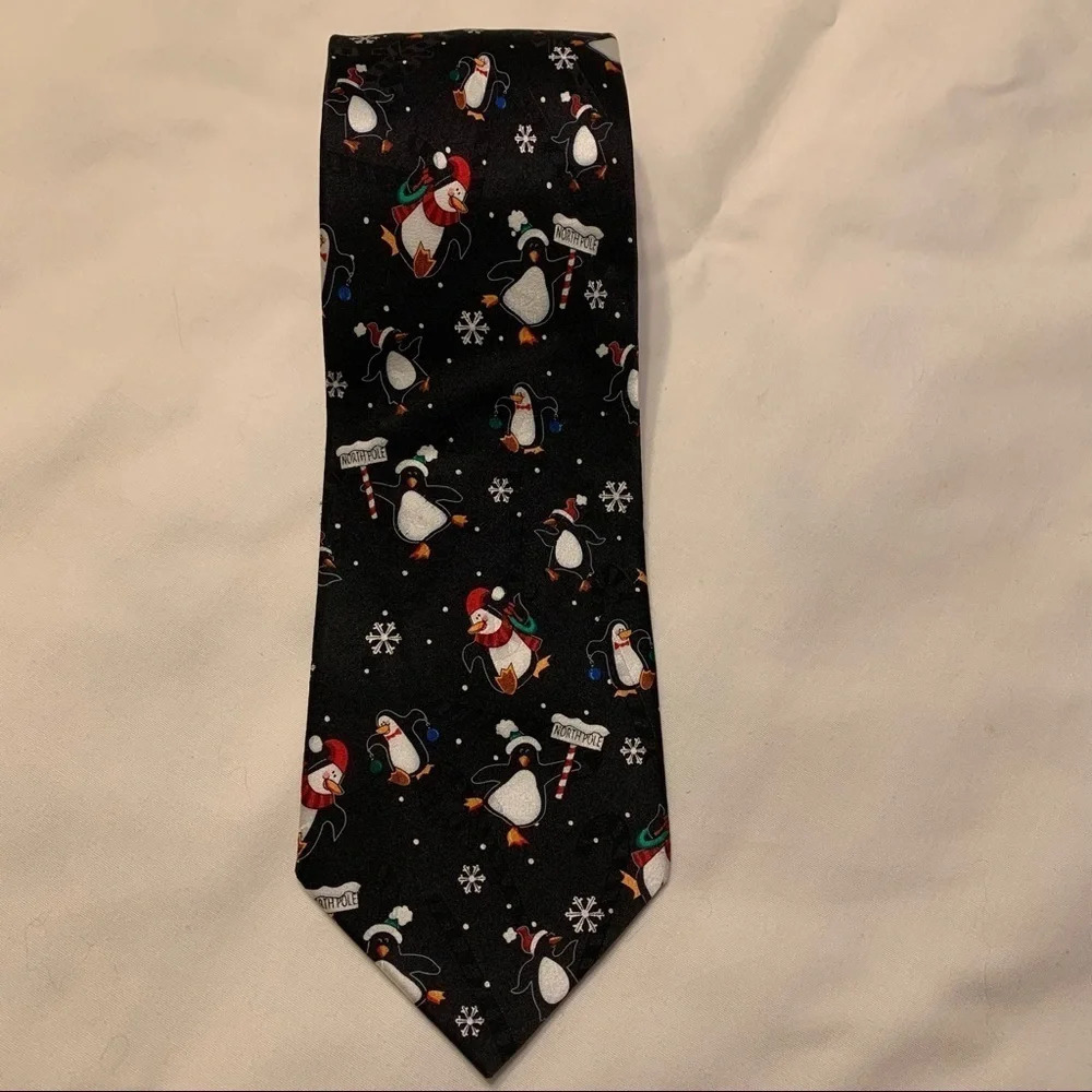 Christmas Penguin Tie with Candy Canes - SpecialTies by Hallmark Licensi…